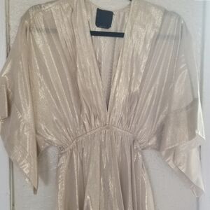 Bebe Metallic Gold Midi Dress